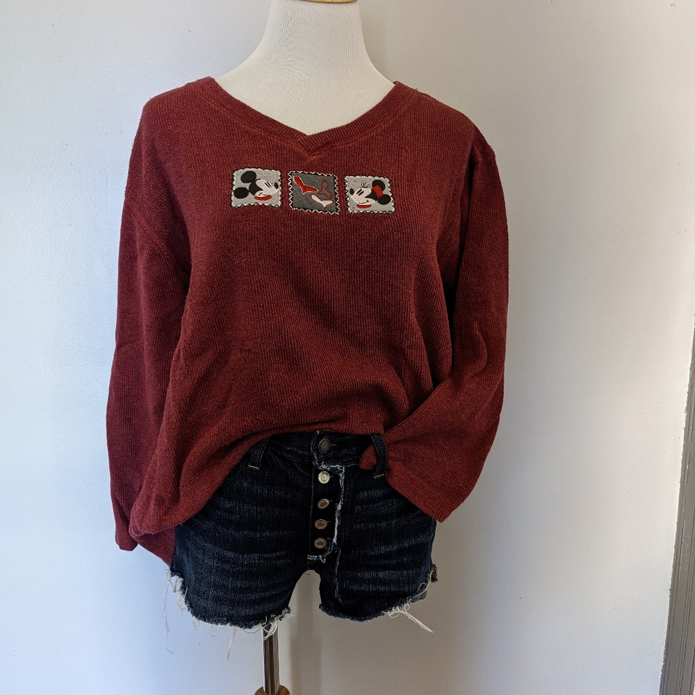 Vintage maroon Disney valentine's day sweater